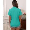 imageHOTOUCH Women Short Sleeve Button Down Shirts Business Work Fitted Collared Blouse Office Basic 2025 Tops S2XLMint Green