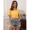 imageHOTOUCH Women Short Sleeve Button Down Shirts Business Work Fitted Collared Blouse Office Basic 2025 Tops S2XLMustard