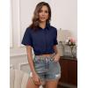 imageHOTOUCH Women Short Sleeve Button Down Shirts Business Work Fitted Collared Blouse Office Basic 2025 Tops S2XLNavy Blue