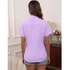 imageHOTOUCH Women Short Sleeve Button Down Shirts Business Work Fitted Collared Blouse Office Basic 2025 Tops S2XLPurple