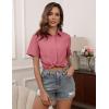 imageHOTOUCH Women Short Sleeve Button Down Shirts Business Work Fitted Collared Blouse Office Basic 2025 Tops S2XLRusty Rose