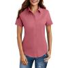 imageHOTOUCH Women Short Sleeve Button Down Shirts Business Work Fitted Collared Blouse Office Basic 2025 Tops S2XLRusty Rose