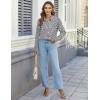 imageHOTOUCH Womens Button Down Shirts Long Sleeve Dress Shirts Casual V Neck Collared Tops Work Office Blouse with PocketGray Floral