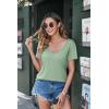 imageHOTOUCH Womens T Shirts Rollup Short Sleeve V Neck Tees Fashion Tops Trendy Basic Soft Casual Summer Tshirt2 PackblackLight Green