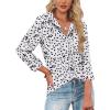 imageHOTOUCH Womens Button Down Shirts Long Sleeve Dress Shirts Casual V Neck Collared Tops Work Office Blouse with PocketWhite Floral