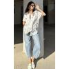 imageHOTOUCH Hawaiian Shirts for Women Summer Cool Hawaii Floral Tropic Print Blouses Short Sleeve Button Up TopsBoho White