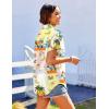 imageHOTOUCH Hawaiian Shirts for Women Summer Cool Hawaii Floral Tropic Print Blouses Short Sleeve Button Up TopsColorful Hawaii