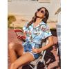 imageHOTOUCH Hawaiian Shirts for Women Summer Cool Hawaii Floral Tropic Print Blouses Short Sleeve Button Up TopsLight Blue Christmas