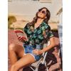 imageHOTOUCH Hawaiian Shirts for Women Summer Cool Hawaii Floral Tropic Print Blouses Short Sleeve Button Up TopsPineapple Tropical