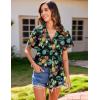 imageHOTOUCH Hawaiian Shirts for Women Summer Cool Hawaii Floral Tropic Print Blouses Short Sleeve Button Up TopsPineapple Tropical