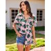 imageHOTOUCH Hawaiian Shirts for Women Summer Cool Hawaii Floral Tropic Print Blouses Short Sleeve Button Up TopsPink Hawaii
