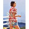 imageHOTOUCH Hawaiian Shirts for Women Summer Cool Hawaii Floral Tropic Print Blouses Short Sleeve Button Up TopsRed Hawaii Christmas