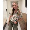imageHOTOUCH Hawaiian Shirts for Women Summer Cool Hawaii Floral Tropic Print Blouses Short Sleeve Button Up TopsWhite Floral Tropical
