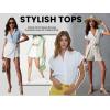 imageHOTOUCH Womens Linen Button Down Shirt Casual V Neck Cap Sleeve Blouses Summer Cotton Collared Tops S3XLWhite