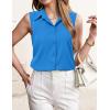 imageHOTOUCH Womens Sleeveless Button Down Shirt Tops V Neck Business Casual Collared Blouses Tank TopBlue