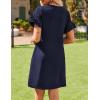 imageHOTOUCH Womens Summer Dress 2024 Short Sleeve ALine Mini Dress Casual Crew Neck Shift Dress Beach Sundress with PocketsNavy Blue