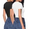 imageHOTOUCH Deep V Neck Tops for Women Sexy Low Cut Summer Ribbed Knit T Shirts Slim Fit Stretchy Basic Fashion Tee2 PackblackWhite
