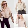 imageHOTOUCH Womens Button Down Shirts Buttonup Dress Shirts Long Sleeve Slim Fit Business Collared Work Office Blouses TopsAlmond
