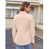 imageHOTOUCH Womens Button Down Shirts Buttonup Dress Shirts Long Sleeve Slim Fit Business Collared Work Office Blouses TopsAlmond