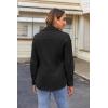 imageHOTOUCH Womens Button Down Shirts Buttonup Dress Shirts Long Sleeve Slim Fit Business Collared Work Office Blouses TopsBlack