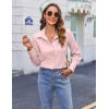 imageHOTOUCH Womens Button Down Shirts Buttonup Dress Shirts Long Sleeve Slim Fit Business Collared Work Office Blouses TopsPink