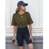 imageHOTOUCH Womens Oversized T Shirts Crewneck Short Sleeve Workout Blouse Tops Summer Casual Dropped Shoulder Tunic TeeArmy Green