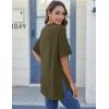 imageHOTOUCH Womens Oversized T Shirts Crewneck Short Sleeve Workout Blouse Tops Summer Casual Dropped Shoulder Tunic TeeArmy Green