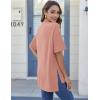 imageHOTOUCH Womens Oversized T Shirts Crewneck Short Sleeve Workout Blouse Tops Summer Casual Dropped Shoulder Tunic TeeDusty Pink