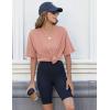 imageHOTOUCH Womens Oversized T Shirts Crewneck Short Sleeve Workout Blouse Tops Summer Casual Dropped Shoulder Tunic TeeDusty Pink