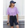 imageHOTOUCH Womens Oversized T Shirts Crewneck Short Sleeve Workout Blouse Tops Summer Casual Dropped Shoulder Tunic TeeLilac