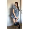 imageHOTOUCH Womens Plus Size Tops Ruffle Short Sleeve Tunics Cute Pleated Babydoll Shirts Summer Casual V Neck Boho BlousesBlue Pink