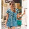 imageHOTOUCH Womens Plus Size Tops Ruffle Short Sleeve Tunics Cute Pleated Babydoll Shirts Summer Casual V Neck Boho BlousesGradient