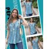 imageHOTOUCH Womens Plus Size Tops Ruffle Short Sleeve Tunics Cute Pleated Babydoll Shirts Summer Casual V Neck Boho BlousesGradient