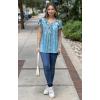 imageHOTOUCH Womens Plus Size Tops Ruffle Short Sleeve Tunics Cute Pleated Babydoll Shirts Summer Casual V Neck Boho BlousesGradient