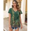 imageHOTOUCH Womens Plus Size Tops Ruffle Short Sleeve Tunics Cute Pleated Babydoll Shirts Summer Casual V Neck Boho BlousesGrey Green