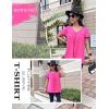 imageHOTOUCH Womens Plus Size Tops Ruffle Short Sleeve Tunics Cute Pleated Babydoll Shirts Summer Casual V Neck Boho BlousesRose Red