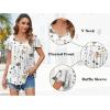 imageHOTOUCH Womens Plus Size Tops Ruffle Short Sleeve Tunics Cute Pleated Babydoll Shirts Summer Casual V Neck Boho BlousesWhite