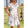 imageHOTOUCH Womens Summer Floral Beach V Neck Dresses Short Sleeve T Shirt Sundresses with Pockets 2025 Hawaiian VacationBf145