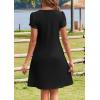 imageHOTOUCH Womens Summer Floral Beach V Neck Dresses Short Sleeve T Shirt Sundresses with Pockets 2025 Hawaiian VacationBlack