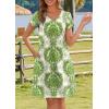 imageHOTOUCH Womens Summer Floral Beach V Neck Dresses Short Sleeve T Shirt Sundresses with Pockets 2025 Hawaiian VacationMz743