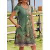 imageHOTOUCH Womens Summer Floral Beach V Neck Dresses Short Sleeve T Shirt Sundresses with Pockets 2025 Hawaiian VacationPa171