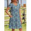 imageHOTOUCH Womens Summer Floral Beach V Neck Dresses Short Sleeve T Shirt Sundresses with Pockets 2025 Hawaiian VacationPa236