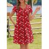 imageHOTOUCH Womens Summer Floral Beach V Neck Dresses Short Sleeve T Shirt Sundresses with Pockets 2025 Hawaiian VacationXh235