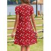 imageHOTOUCH Womens Summer Floral Beach V Neck Dresses Short Sleeve T Shirt Sundresses with Pockets 2025 Hawaiian VacationXh235