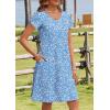 imageHOTOUCH Womens Summer Floral Beach V Neck Dresses Short Sleeve T Shirt Sundresses with Pockets 2025 Hawaiian VacationXh41