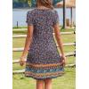 imageHOTOUCH Womens Summer Floral Beach V Neck Dresses Short Sleeve T Shirt Sundresses with Pockets 2025 Hawaiian VacationXh411