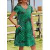 imageHOTOUCH Womens Summer Floral Beach V Neck Dresses Short Sleeve T Shirt Sundresses with Pockets 2025 Hawaiian VacationZw101