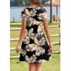 imageHOTOUCH Womens Summer Floral Beach V Neck Dresses Short Sleeve T Shirt Sundresses with Pockets 2025 Hawaiian VacationZw29
