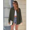 imageHOTOUCH Womens Button Down Shirt Cotton V Neck Work Office Blouse Dressy Casual Loose Long Sleeve Tops with PocketArmy Green