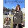 imageHOTOUCH Womens Button Down Shirt Cotton V Neck Work Office Blouse Dressy Casual Loose Long Sleeve Tops with PocketArmy Green